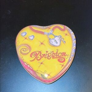 Brighton Jewelry Empty Heart Shaped Multi Color Tin keepsake Yellow Pink